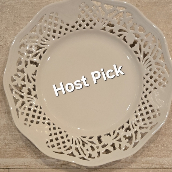Oscar de la Renta Other - Oscar de la Renta Vintage Belmonte White Elegant Lattice Porcelain Serving Plate